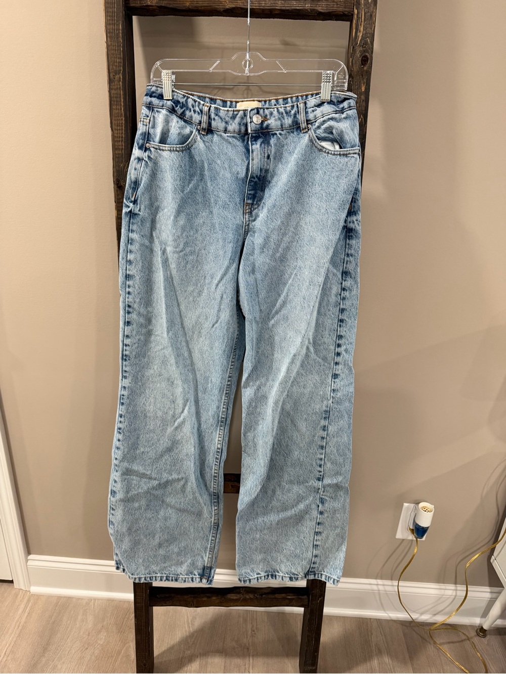 Sezane Light Wash Wide Leg Jeans